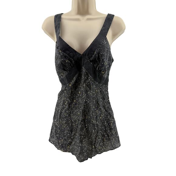 Vintage Express Silk Black Gold White Sleeveless Blouse Womens Small - Picture 1 of 5